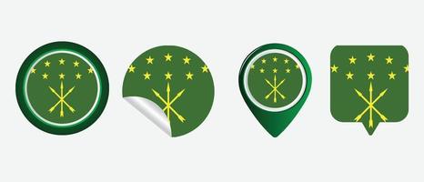 Adygea-Flagge. flache Symbol-Symbol-Vektor-Illustration vektor