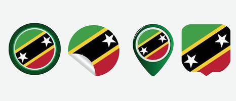 saint kitts och nevis flaggikon. web ikonuppsättning. ikoner samling platt. enkel vektorillustration. vektor