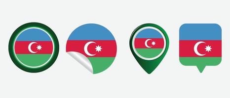 azerbajdzjans flagga. platt ikon symbol vektor illustration