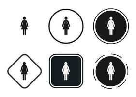 Frau-Icon-Set. Sammlung hochwertiger schwarzer Umrisslogos für Website-Design und mobile Apps im Dunkelmodus. Vektor-Illustration auf weißem Hintergrund vektor