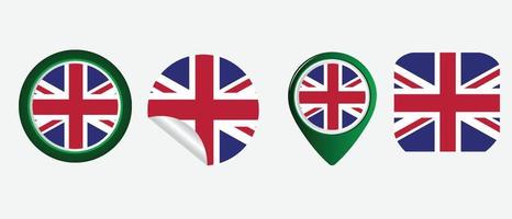 Storbritanniens flagga. platt ikon symbol vektor illustration