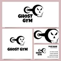 ghost gym logotyp design och visitkortsmall vektor