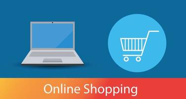 shopping online på hemsidan, marknadsföringskoncept, vektordesign. vektor