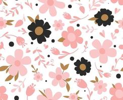 nahtloses Muster mit rosa Blumen vektor