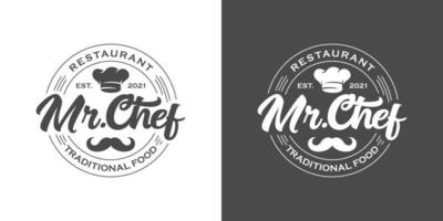 Meisterkoch-Logo-Design-Vektorvorlage vektor