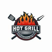 varm grill logotyp design vektor mall