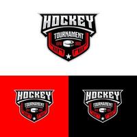 hockey turnering sport logotyp mall. modern vektorillustration. märkesdesign. vektor