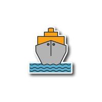 Frachtschiff Patch. Tanker. Farbaufkleber für Kreuzfahrtschiffe. vektor isolierte illustration