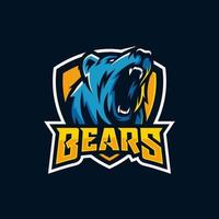 modernes professionelles Grizzlybär-Logo für ein Sportteam vektor