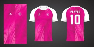 Sport-Design-Vorlage für rosafarbene Fußballtrikots vektor