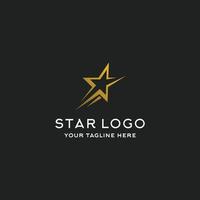 Goldstern-Logo-Vektor im eleganten Stil auf schwarzem Hintergrund, geeignet für Ihre Designanforderungen, Logos, Illustrationen, Animationen usw. vektor