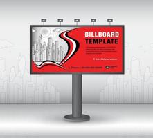 Billboard-Designvorlage, Werbung, realistische Konstruktion für Außenwerbung auf Stadthintergrund, Bannerdesign für Außenwerbung, Webbanner, Poster, Präsentation, Geschäftsvorlage vektor