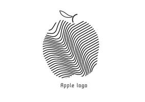 äpple svart linje logotyp mall vektor design