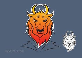 Bison-Logo-Vektordesign, Zeichen, Tiersymbol-Vektorillustration für Unternehmen, Kuhkarikatur vektor