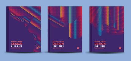 Cover-Vorlagensatz, Jahresbericht 2020-20205, Business-Broschüren-Flyer-Vorlage, Werbung, Firmenprofil, Zeitschriftenanzeigen, Buch, Poster, flüssiger lila abstrakter Hintergrundvektor, A4-Größe vektor