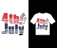 4. Juli T-Shirt-Design-Vorlagenvektor für glücklichen Unabhängigkeitstag vektor