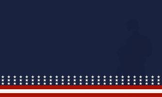 amerikanska flaggan med silhuetten av en veteransoldat och kopieringsutrymme. lämplig att placeras på innehåll med det temat. vektor