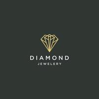 lyxig guld diamant logotyp ikon designmall vektorillustration vektor
