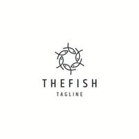 Fisch-Logo-Icon-Design-Vorlage flacher Vektor