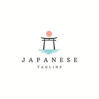 torii tor japan logo icon design template flacher vektor