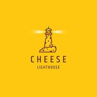 Leuchtturm Käse flache Logo Symbol Design Vorlage Vektor Illustration