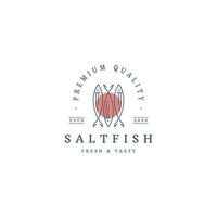 salt fisk logotyp ikon designmall platt vektorillustration vektor