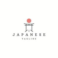 torii gate japan logotyp ikon designmall platt vektor