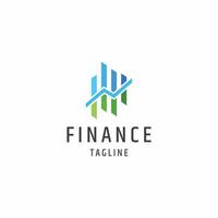 finans finansiell logotyp ikon formgivningsmall platt vektor