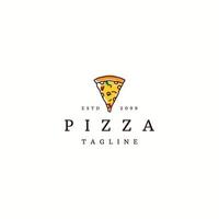 Pizza-Logo-Icon-Design-Vorlage flacher Vektor