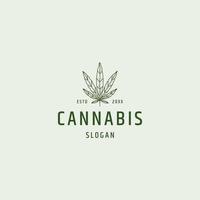 cannabis blad logotyp ikon designmall vektor illustration