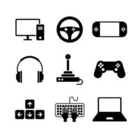 Gaming-Vektor-Icon-Set isoliert auf weißem Hintergrund vektor
