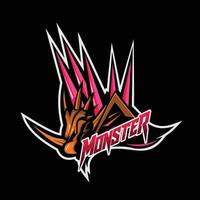 rhino monster maskot logotypspel vektor