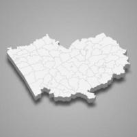 3d-karta regionen i Ryssland vektor