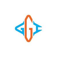 GGI-Brief-Logo kreatives Design mit Vektorgrafik vektor