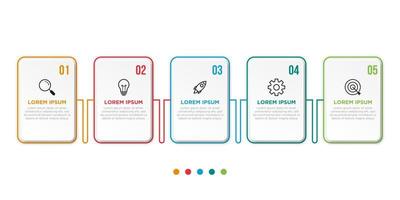Infografik-Vorlage für Präsentationsunternehmen mit 5 Optionen. Vektor-Illustration. vektor