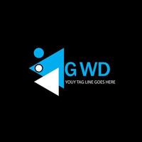 gwd Brief Logo kreatives Design mit Vektorgrafik vektor