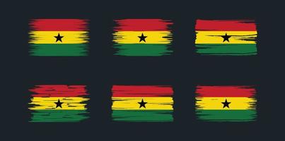 Sammlung von Ghana-Flaggen. Nationalflagge vektor