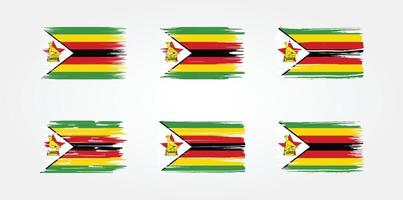 zimbabwe flagga samling. National flagga vektor