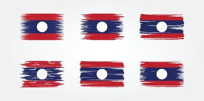 Laos-Flaggen-Sammlung. Nationalflagge vektor