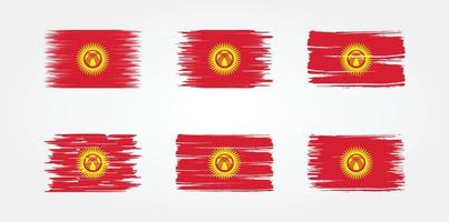 Kirgizistans flagga samling. National flagga vektor