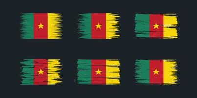 Kamerun flaggsamling. National flagga vektor
