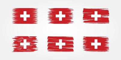 schweiz flaggsamling. National flagga vektor