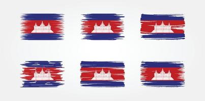 Sammlung von Kambodscha-Flaggen. Nationalflagge vektor