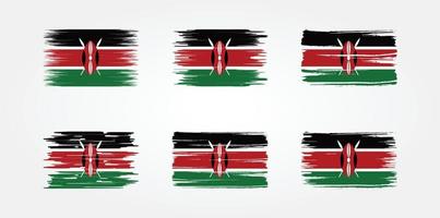 samling av kenya flaggor. National flagga vektor