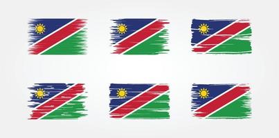 Namibia-Flaggensammlung. Nationalflagge vektor