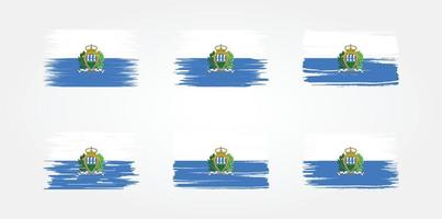 san marino flagga samling. National flagga vektor