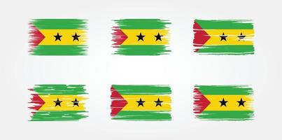Sao Tome und Principe Flaggensammlung. Nationalflagge vektor