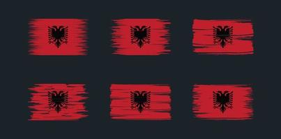 albanische flagge pinselsammlung. Nationalflagge vektor