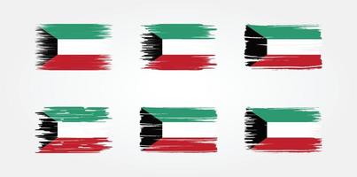 kuwait flaggsamling. National flagga vektor