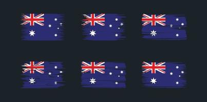 australiens flagga borste samling. National flagga vektor